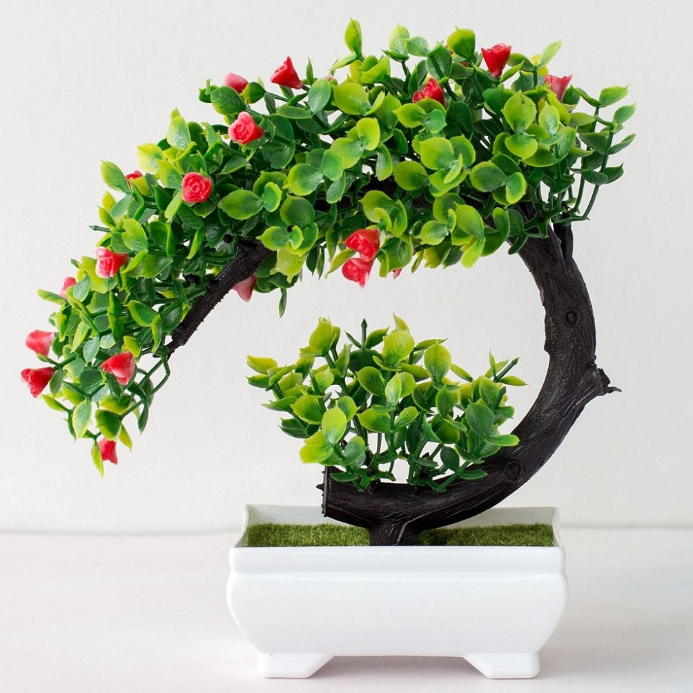 Bonsai Garden Display - Planta Artificial en Maceta para Decoración