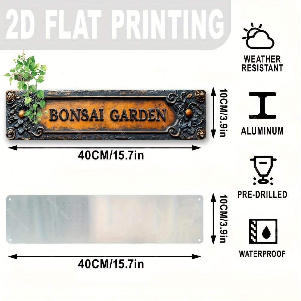 Letrero plano de aluminio resi - Bonsai Garden Restaurant reseña y precio